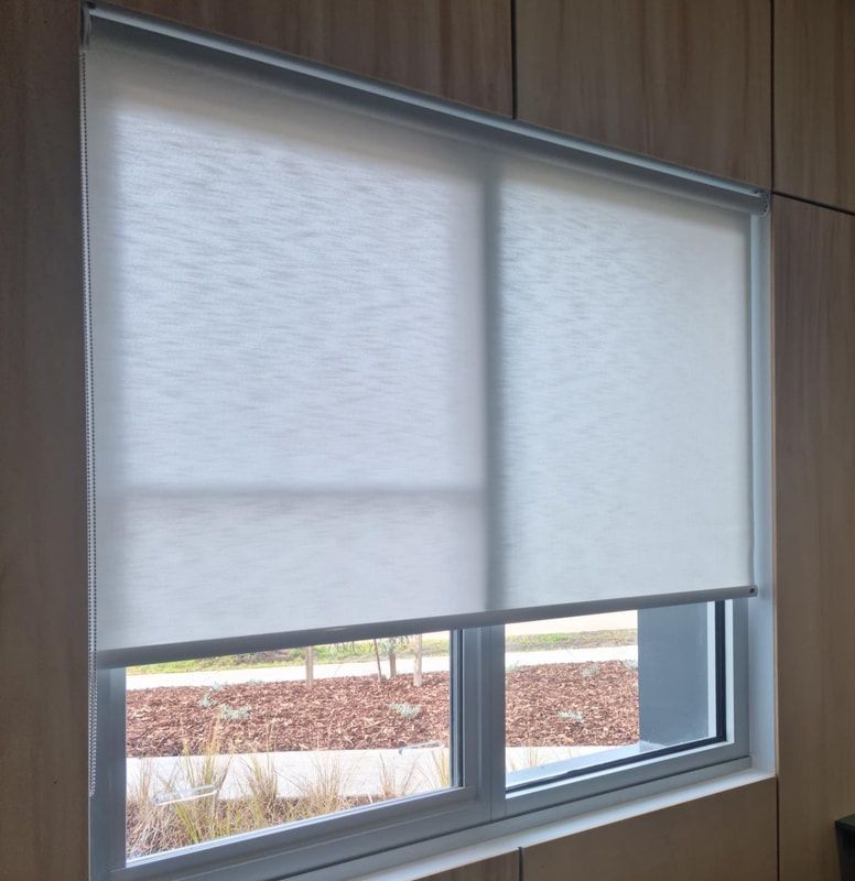 White roller blind - Luxaflex Soft Shades In Ballarat