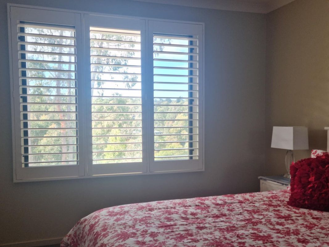 Bedroom Featuring Luxaflex Norman Shutters - Luxaflex Window Furnishings In Daylesford