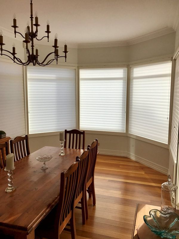 Dining Room With Table and Windows - Luxaflex Soft Shades In Ballarat