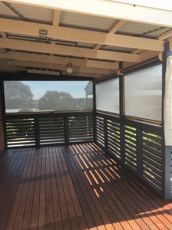 Balcony with Luxaflex Ziptrak Awnings - Window Furnishings In Ballarat