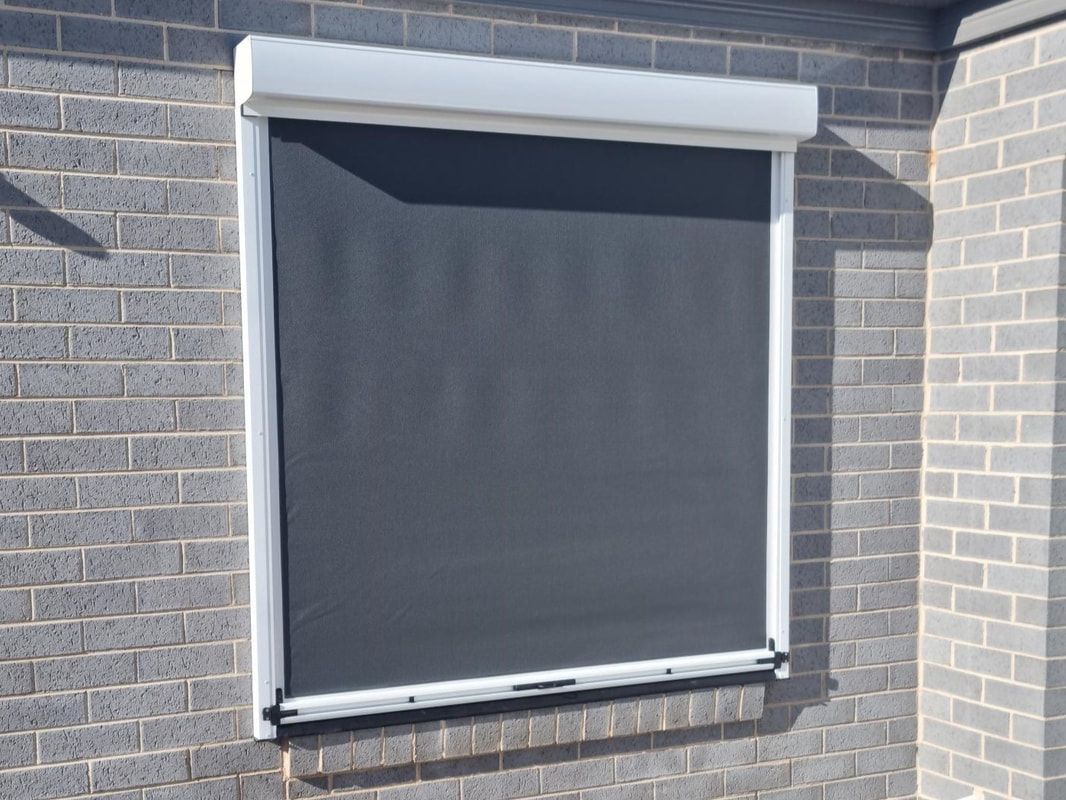 Grey Ziptrak roller - Luxaflex Outdoor Blinds & Awnings In Ballarat
