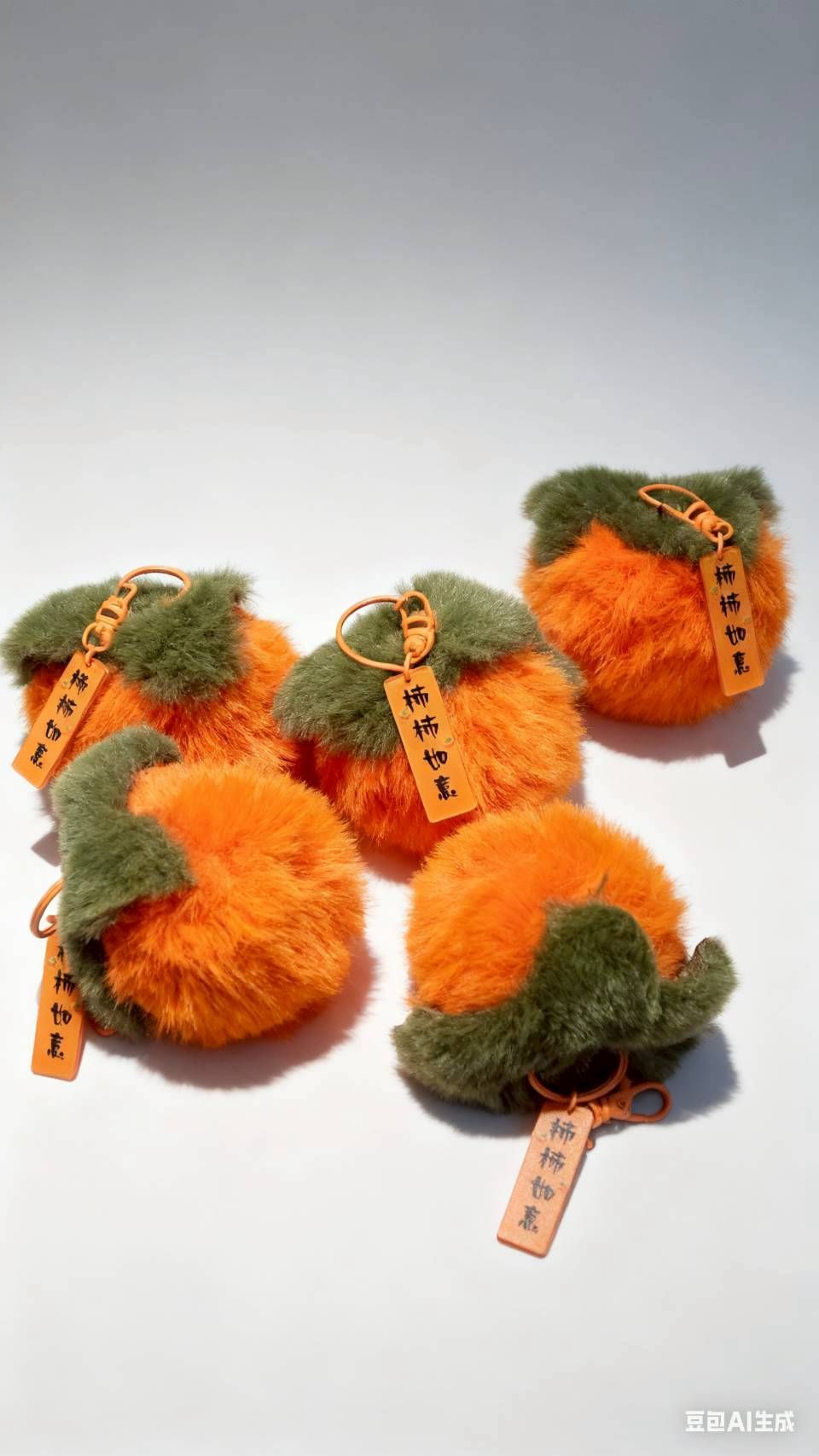 買10送10下單區｜柿柿如意小柿子吊飾事事如意毛絨包包吊飾鑰匙扣