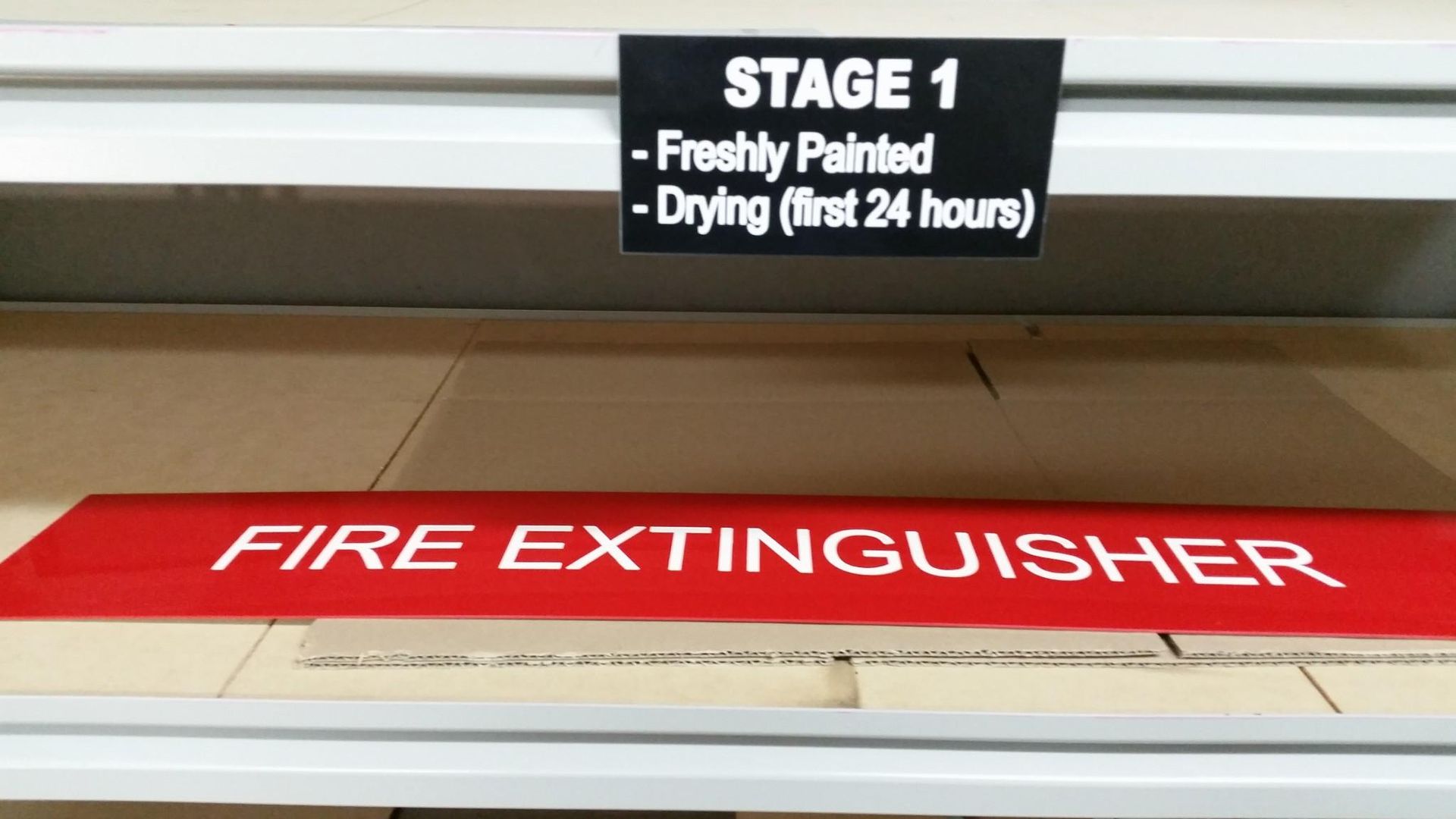 A Red Sign That Says Fire Extinguisher on It — Total Engraving In Sandgate, NSW