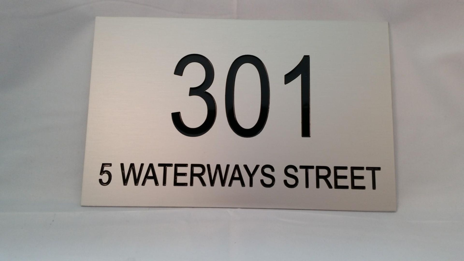 A Sign That Says 301 5 Waterways Street — Total Engraving In Sandgate, NSW