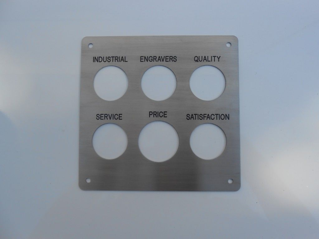 A Stainless Steel Plate With Holes in It — Total Engraving In Sandgate, NSW