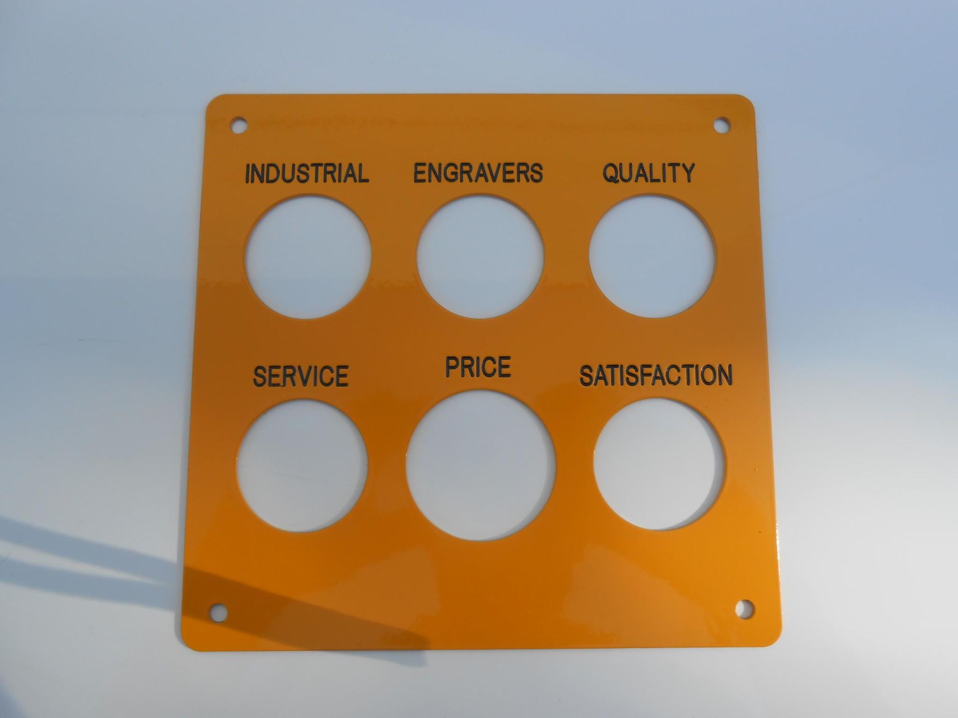 A Sign That Says Industrial Engravers Quality Service Price and Satisfaction — Total Engraving In Sandgate, NSW