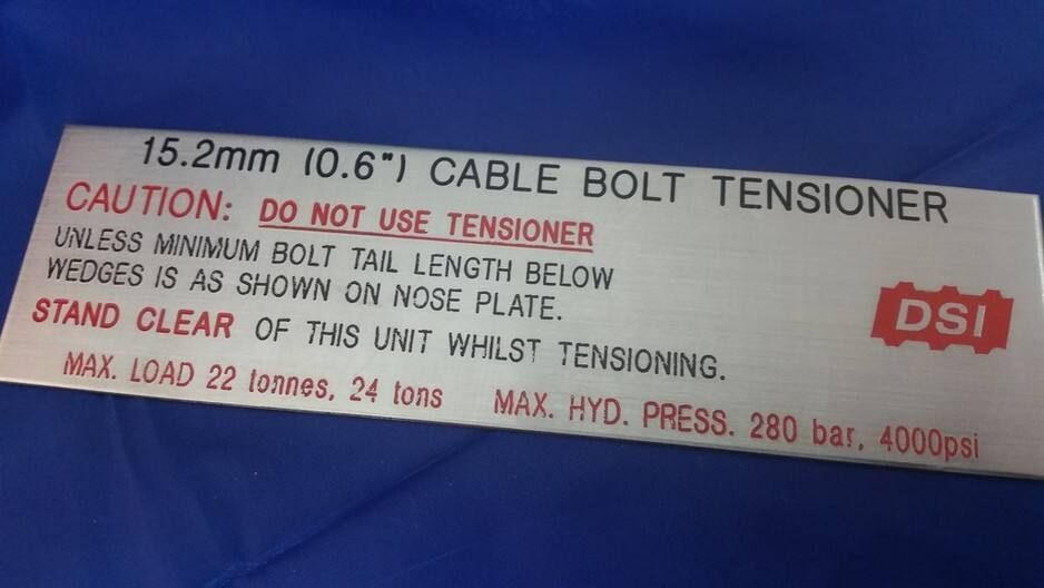 A Sign That Says Do Not Use Tensioner on It — Total Engraving In Sandgate, NSW