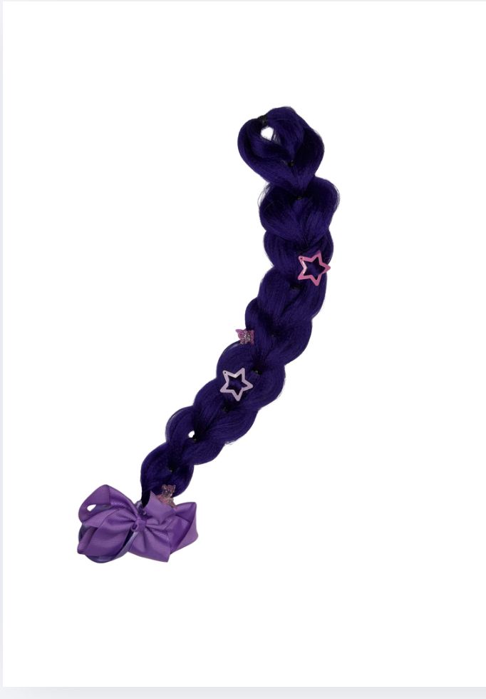 Purple Small Clip-On Braid ~Handmade