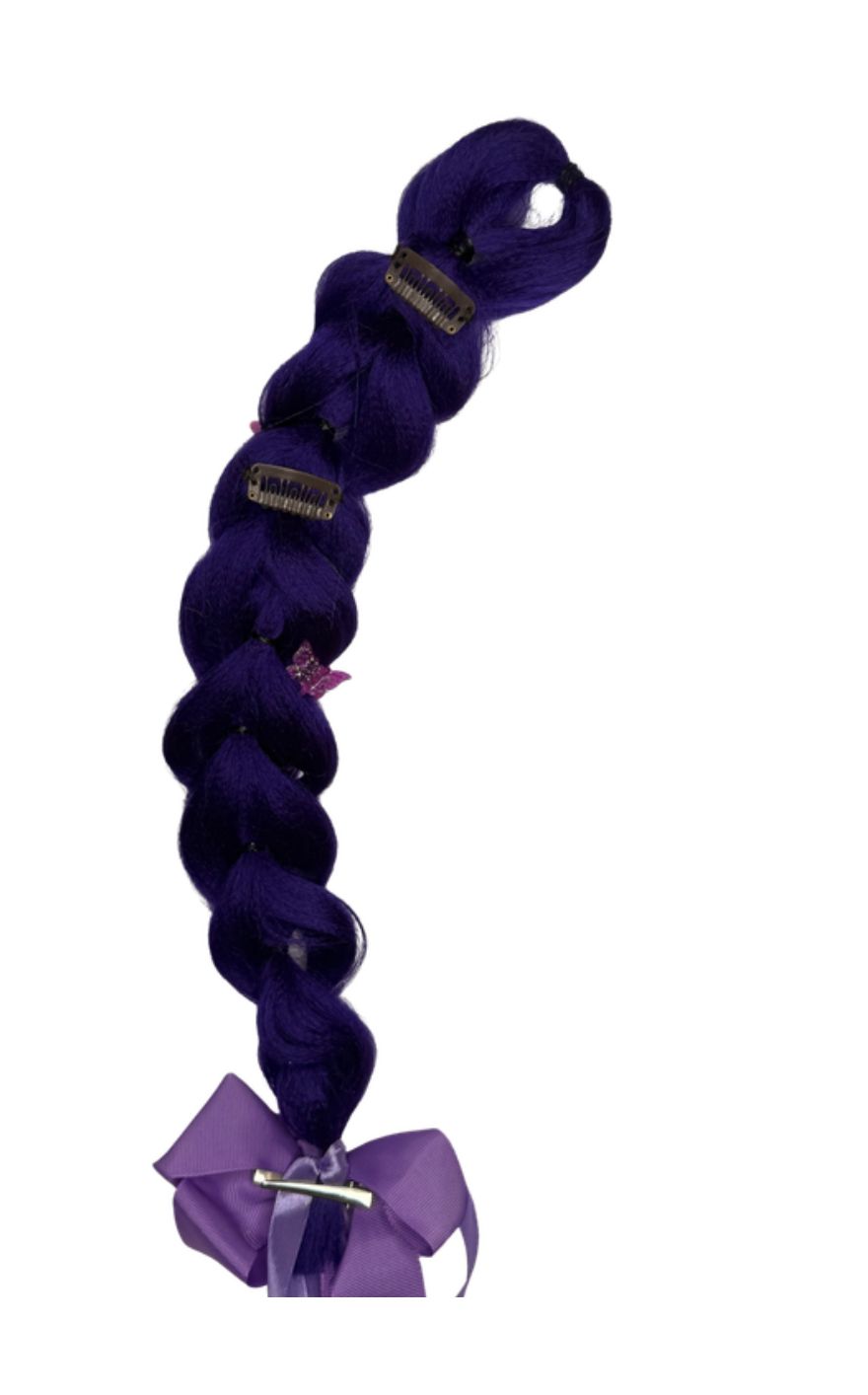 Purple Small Clip-On Braid ~Handmade