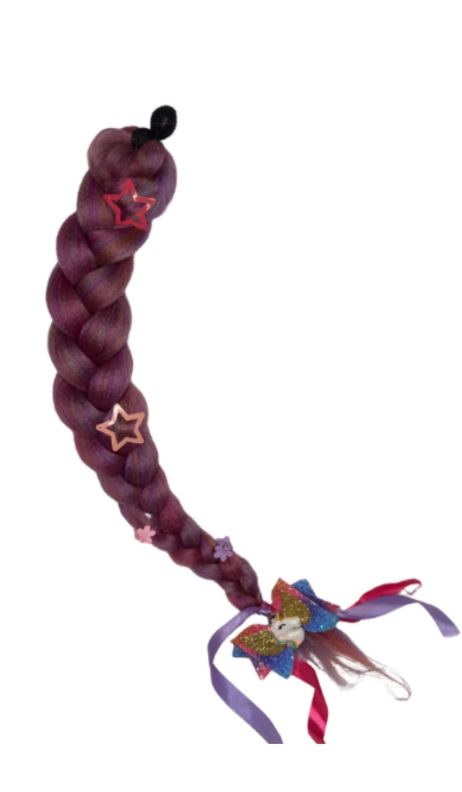 Unicorn Pink  Small Clip-On Braid ~Handmade