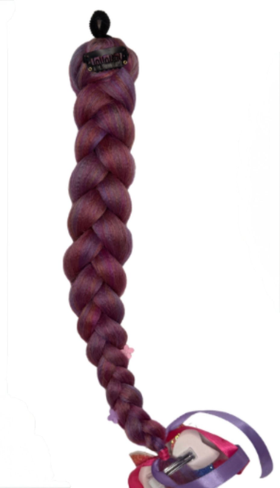 Unicorn Pink  Small Clip-On Braid ~Handmade