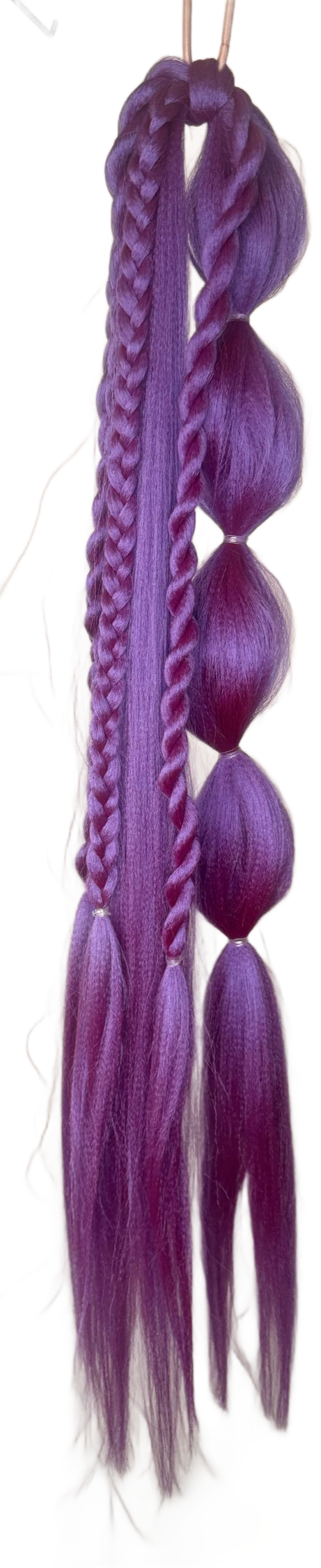 Purple Braided Tie-On Ponytail ~Handmade
