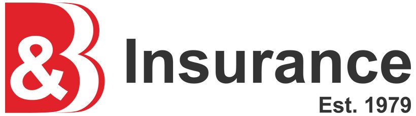 Logo for B&B Insurance, featuring red and white "B" and "&" symbols, and the text "Insurance" with "Est. 1979" underneath.