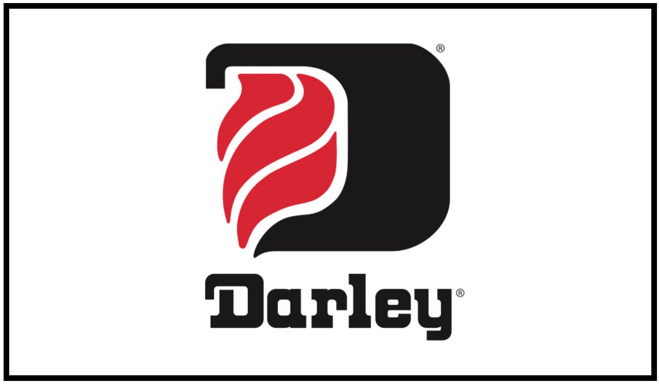 A darley logo with a red flame on a white background.