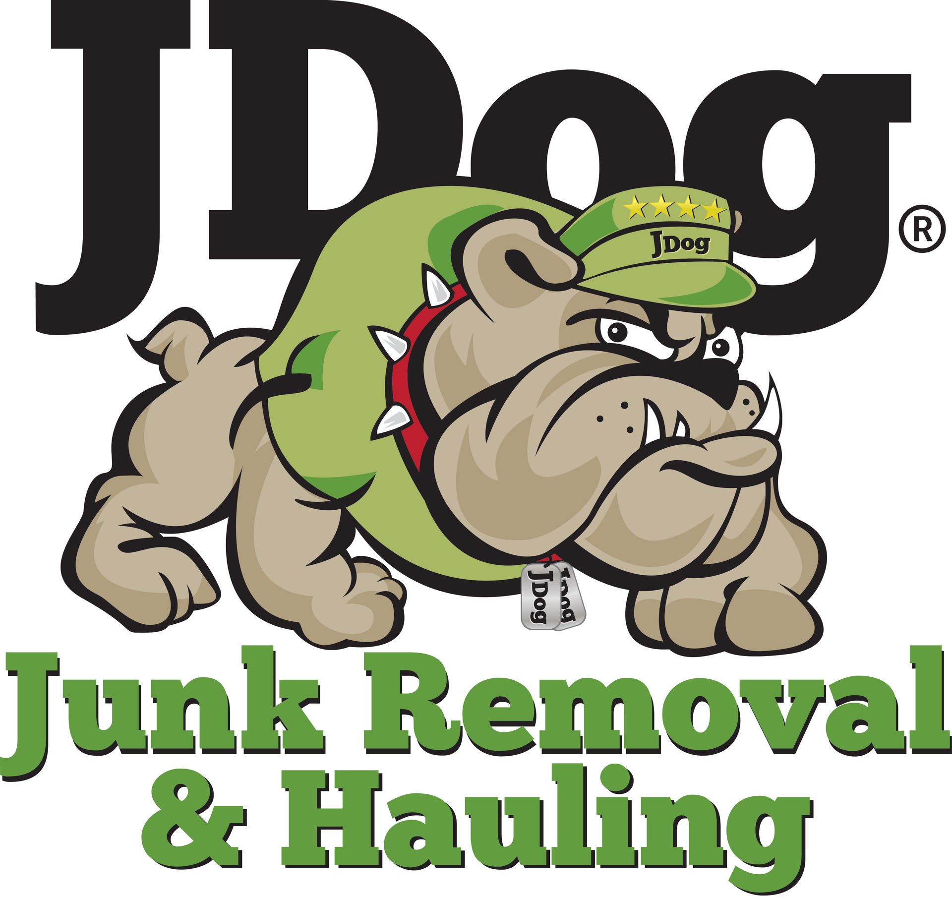 The logo for jdog junk removal and hauling