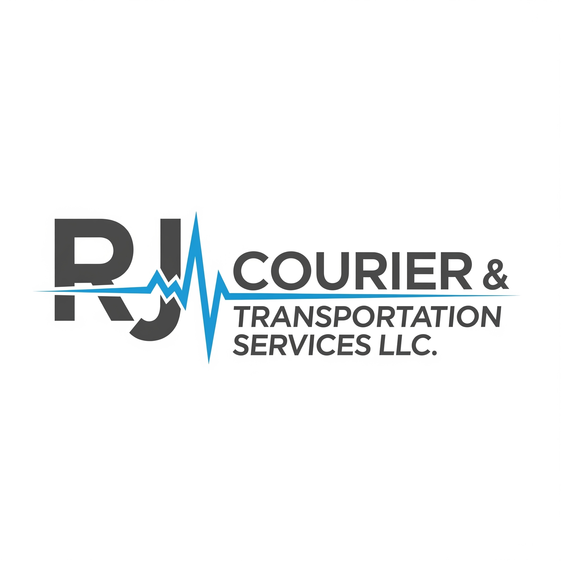 Logo for RJ Courier & Transportation Services LLC: gray 