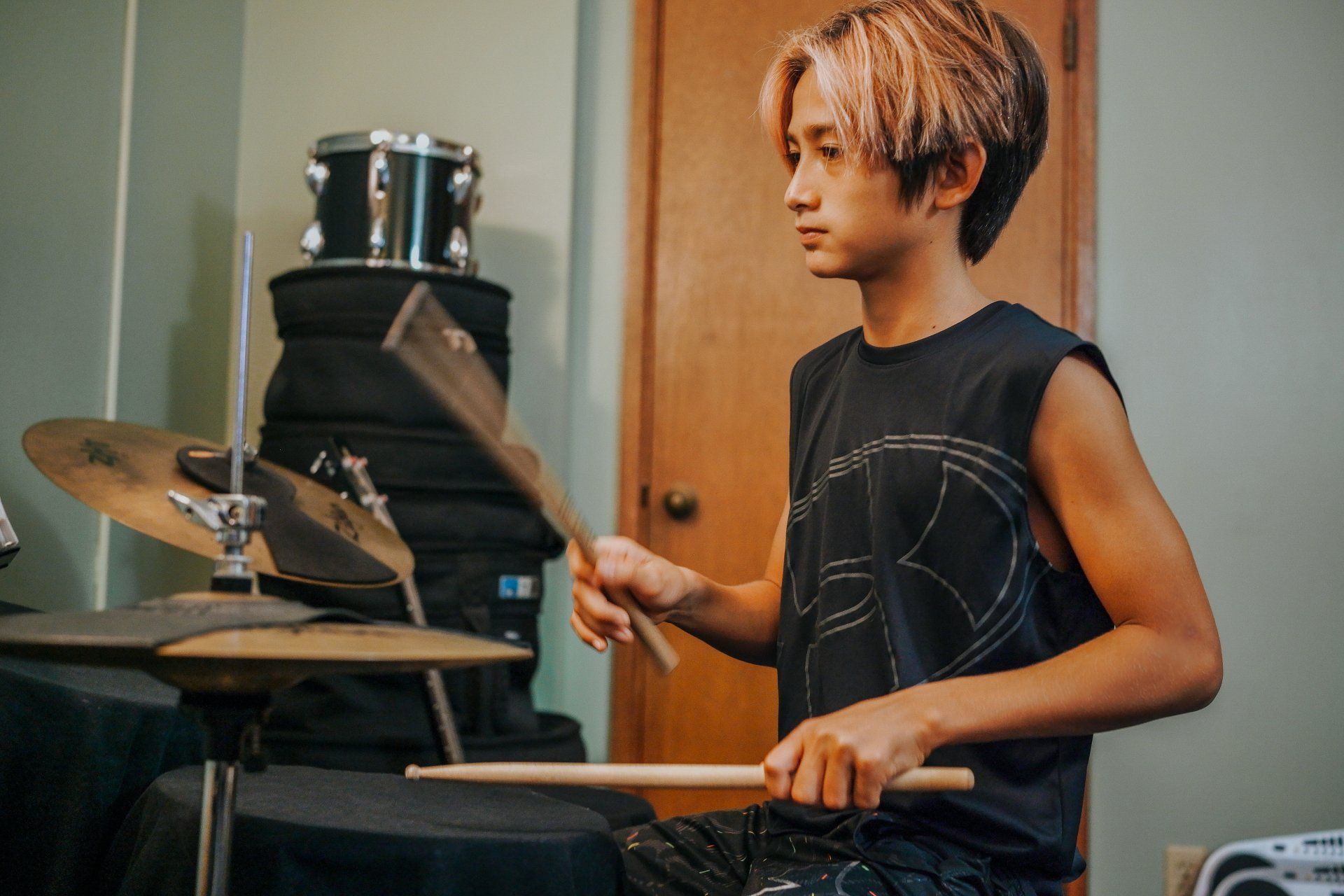 Boy Playing Drums — Pearl City, HI — Hawaii Musicworks — Aiea — Kapolei — Ewa Beach — Honolulu — Wahiawa — Waipahu — Mililani