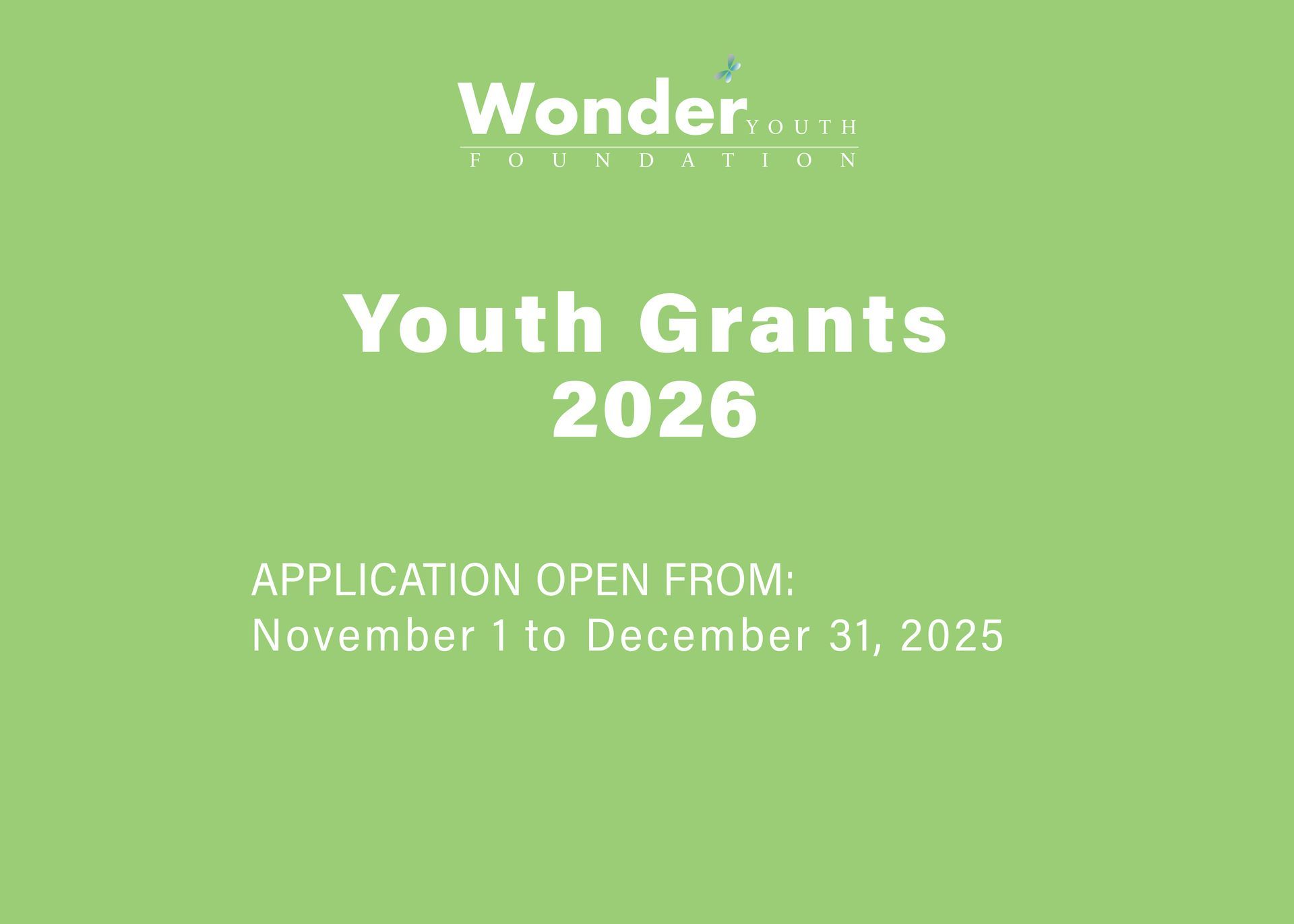 Wonder Youth Foundation. Youth Grants.