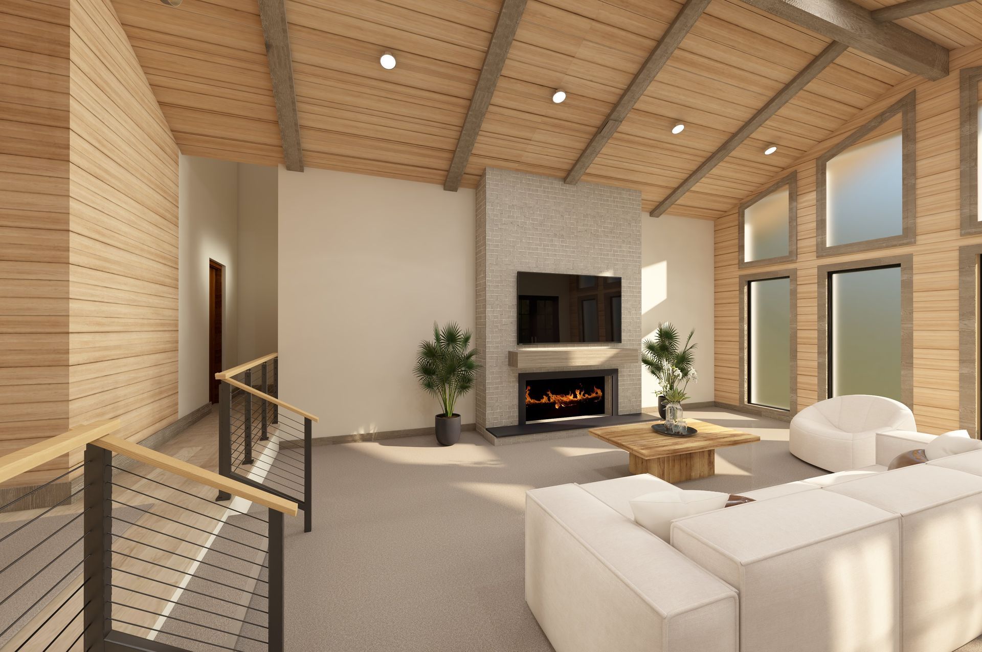 Broken Arrow Kitchen remodel Living room remodel rustic modern hickory cabinets maple beams & shiplap black granite