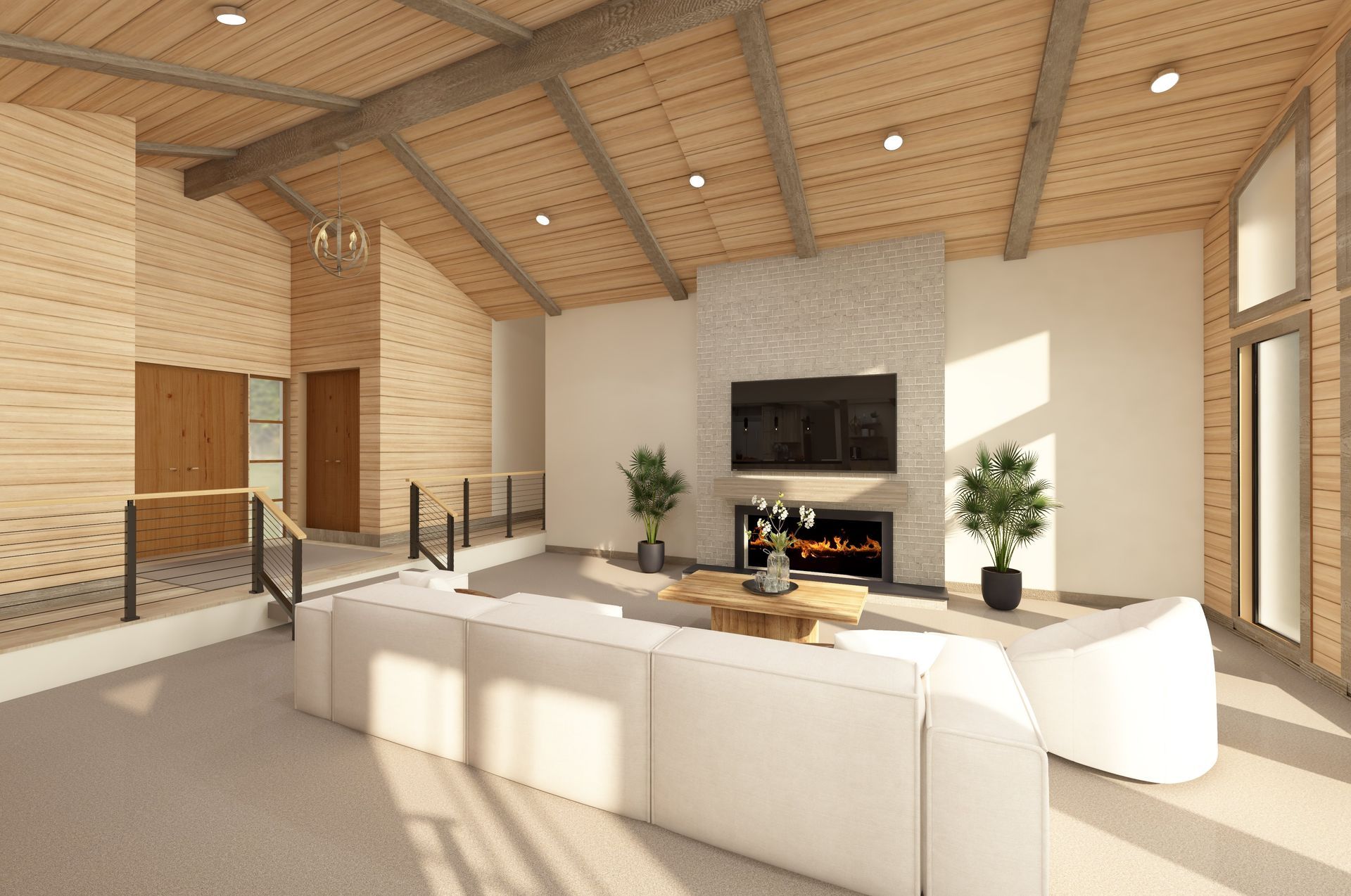 Broken Arrow Kitchen remodel Living room remodel rustic modern hickory cabinets maple beams & shiplap black granite