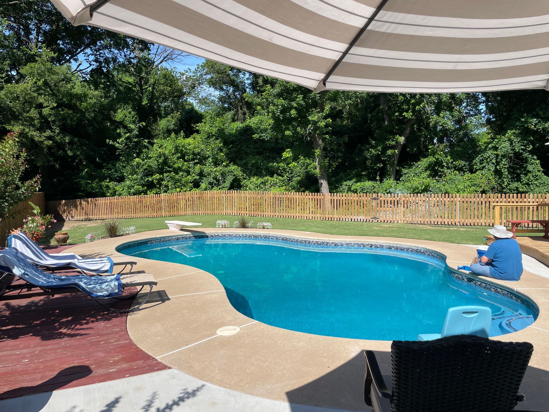 Broken Arrow Pool Remodel Replaster Retile with Marquis Magic in Azure Blue