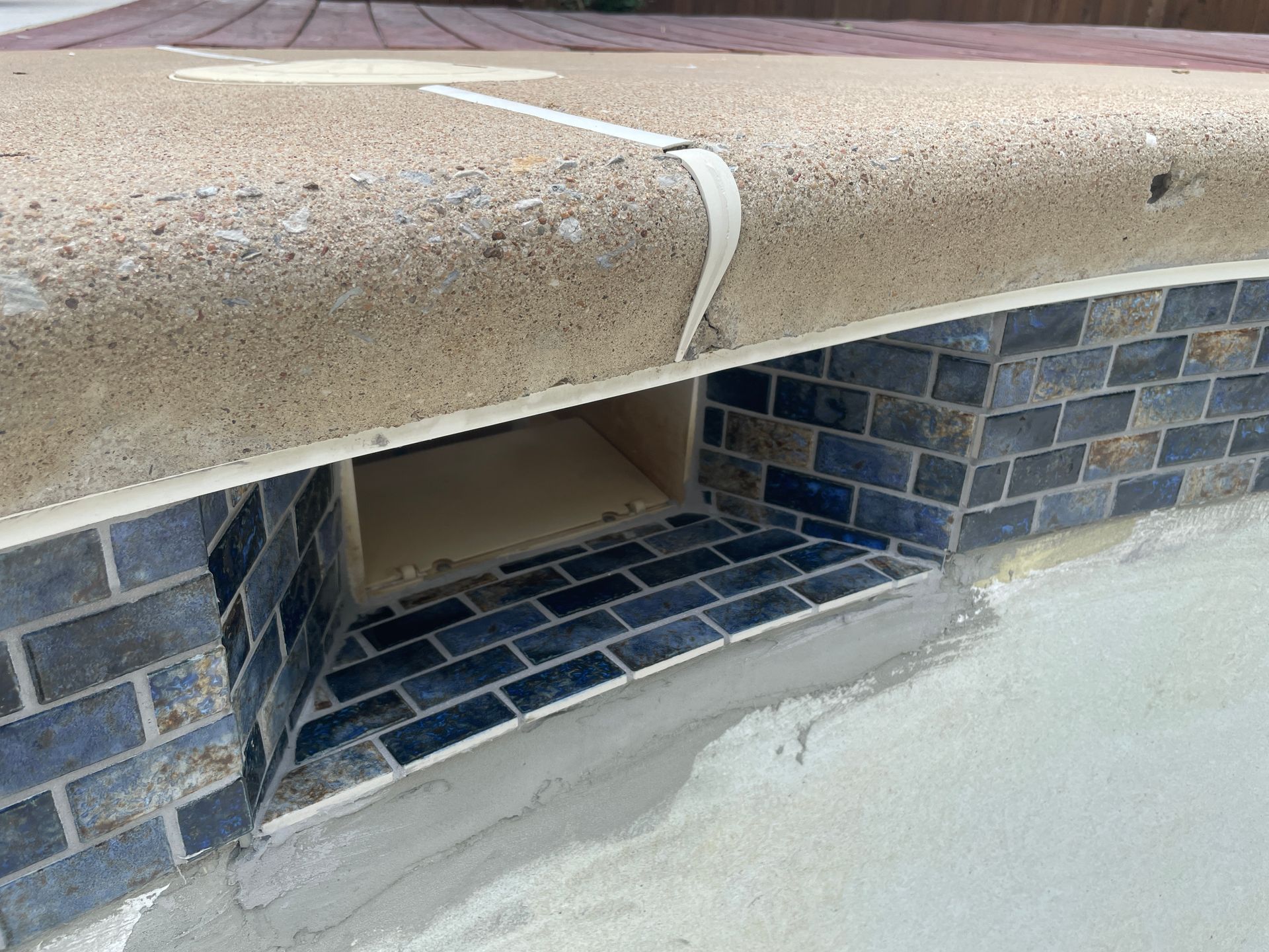 Broken Arrow Pool Remodel Replaster Retile with Marquis Magic in Azure Blue