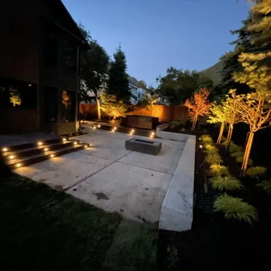 Architectural house lighting service in Ogden UT highlighting home features and improving nighttime aesthetics