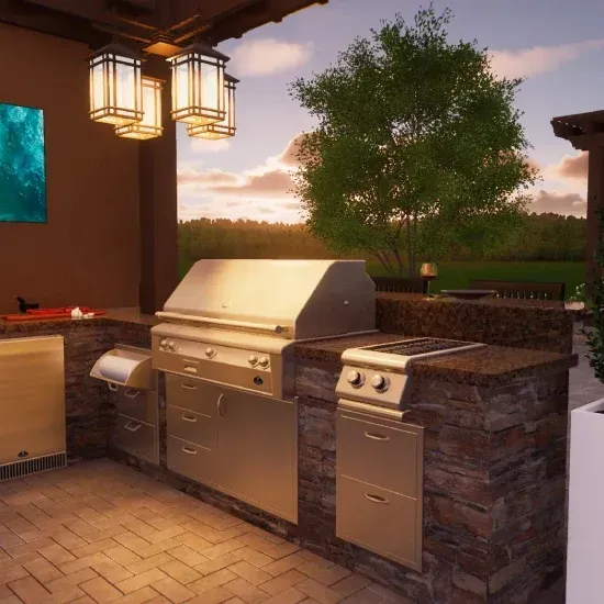 Luxury outdoor cooking space installation in Ogden UT featuring durable and modern backyard kitchen layouts