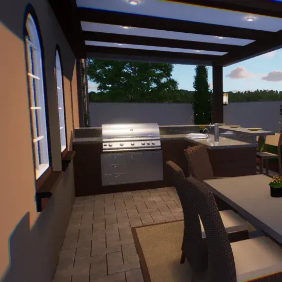 Built in outdoor grill kitchen in Ogden UT providing convenient and attractive outdoor meal preparation areas