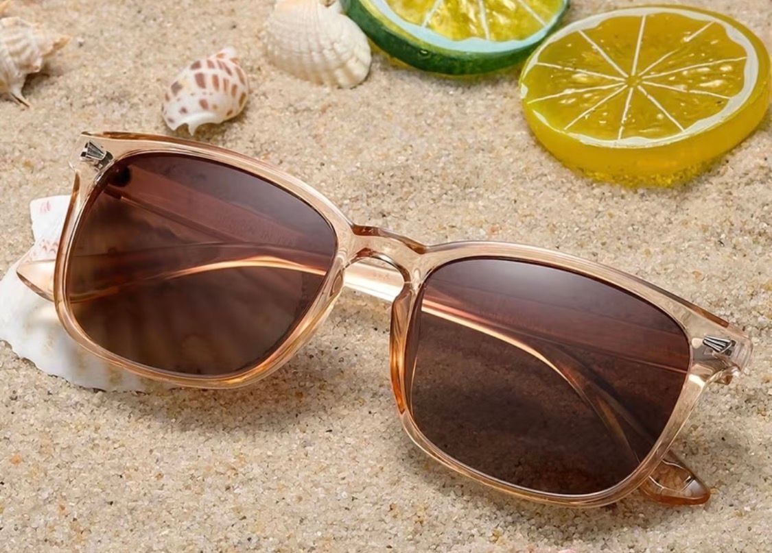 TRENDY TRANSPARENT BROWN SUNGLASSES