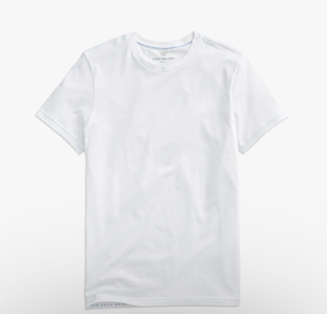 White short-sleeve T-shirt on a plain light background