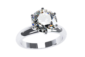 A yellow gold ring with a large diamond in the center