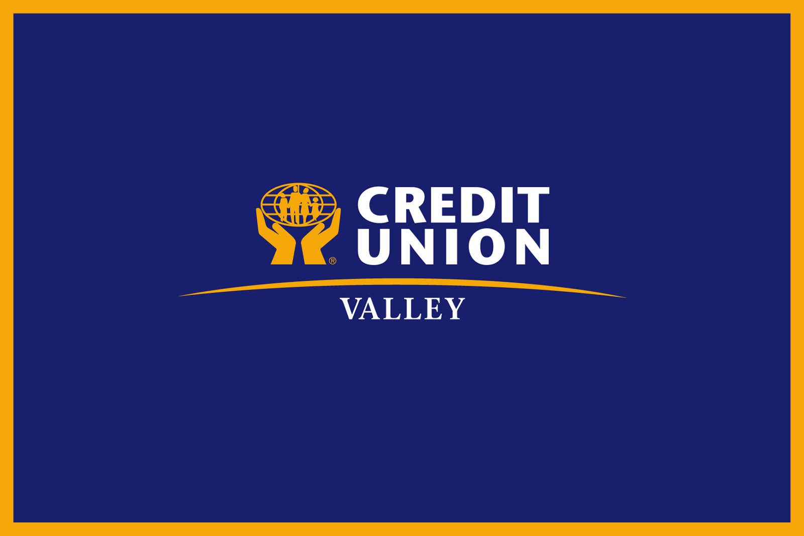 the logo for credit union valley is on a blue background .
