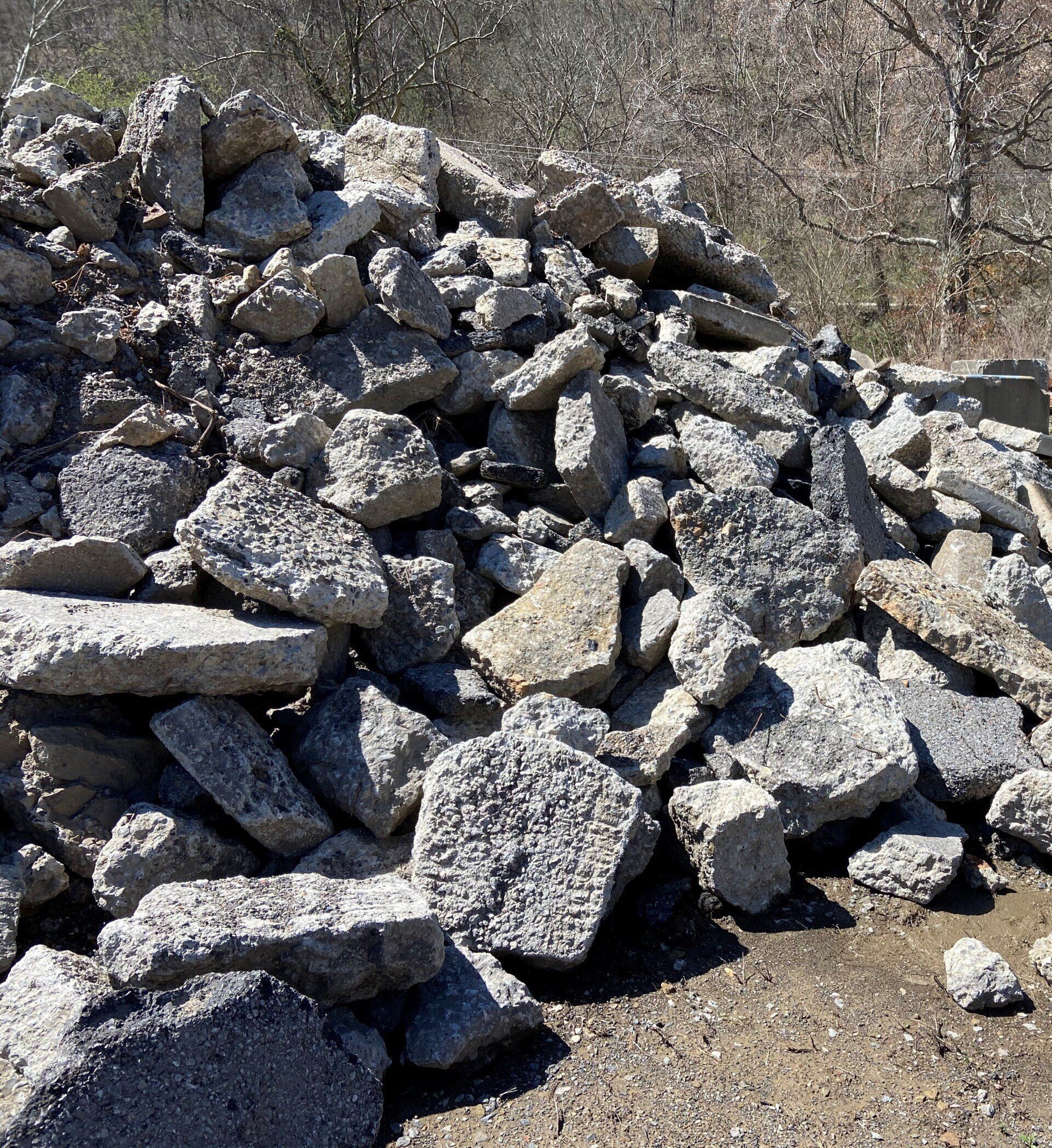 Concrete rubble — Pecks Mill, WV — Ferrell Excavating Co INC.