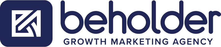 Beholder Growth Marketing Agency logo in navy blue on a light background