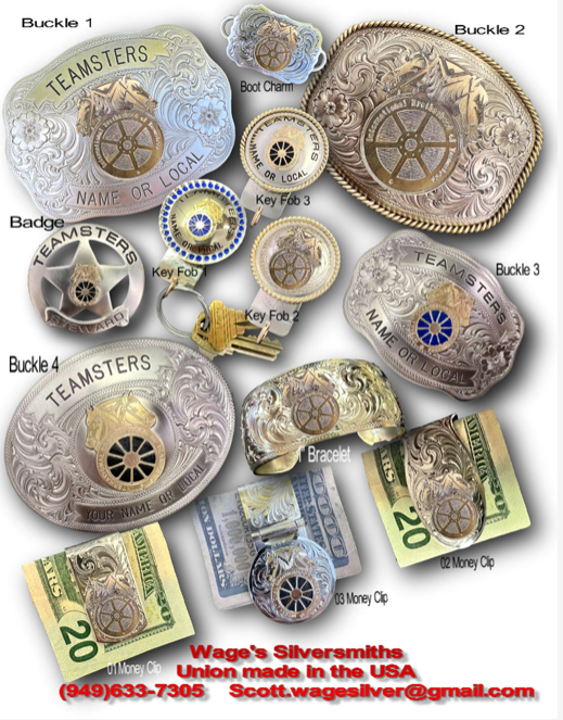 Teamsters Silver Buckles and FOBS