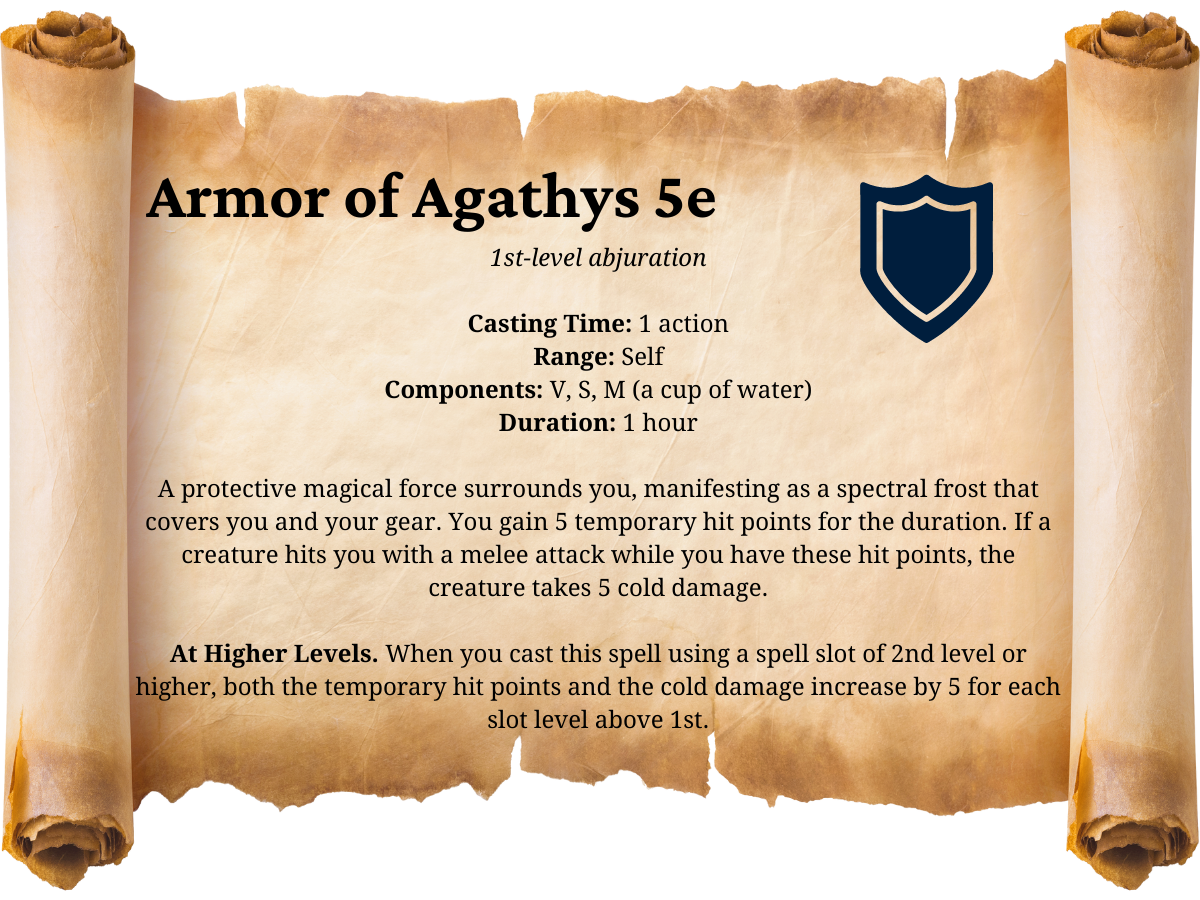 Armor of Agathys 5e DnD Spell