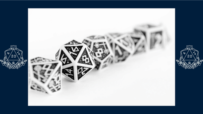thumbnail image 2 of Antique White Poly Dice Set (7) For D&D Dungeons & Dragons Pathfinder - Total Party Kill 2 of 6
