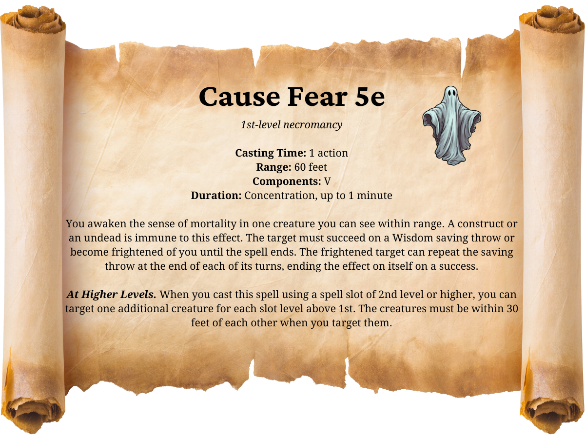 Cause Fear 5e Spell Effect