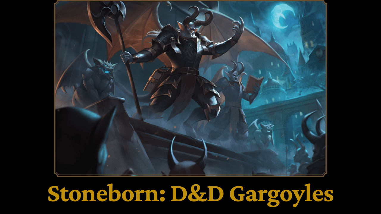 A group of winged gargoyles in dark armor A group of winged gargoyles in dark armor