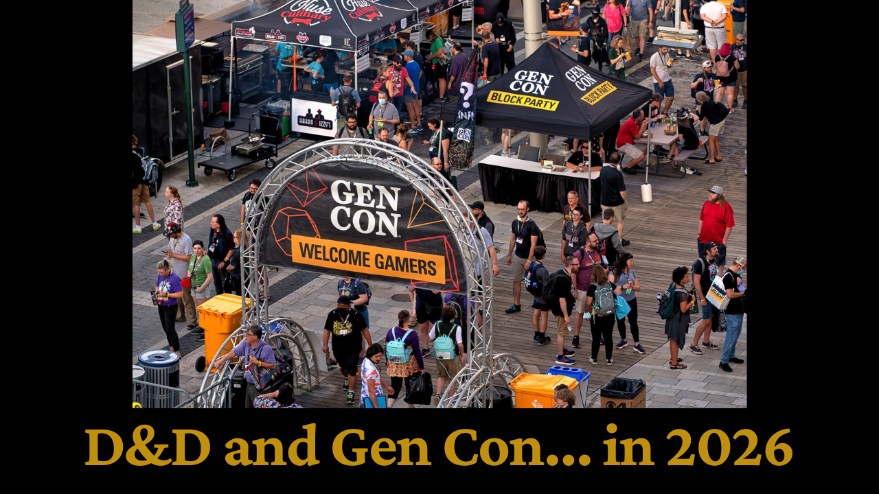 Aerial view of a bustling Gen Con event plaza