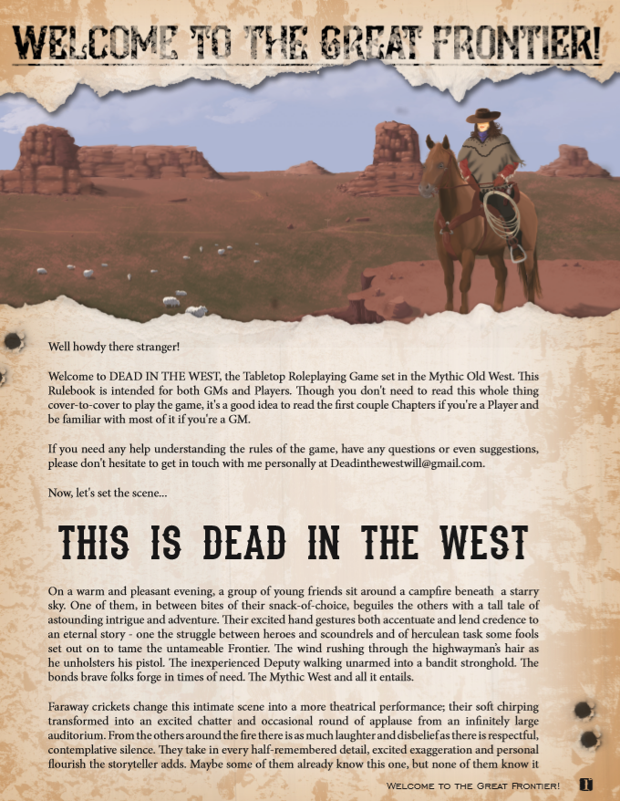Dead in the West RPG Great Frontier