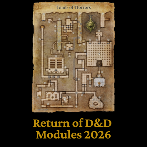 Map of the Tomb of Horrors dungeon on aged parchment