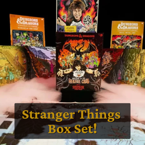 A box set of stranger things books and cards