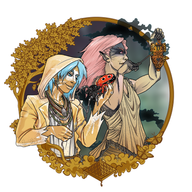 Two ateri holding the gift of kings.