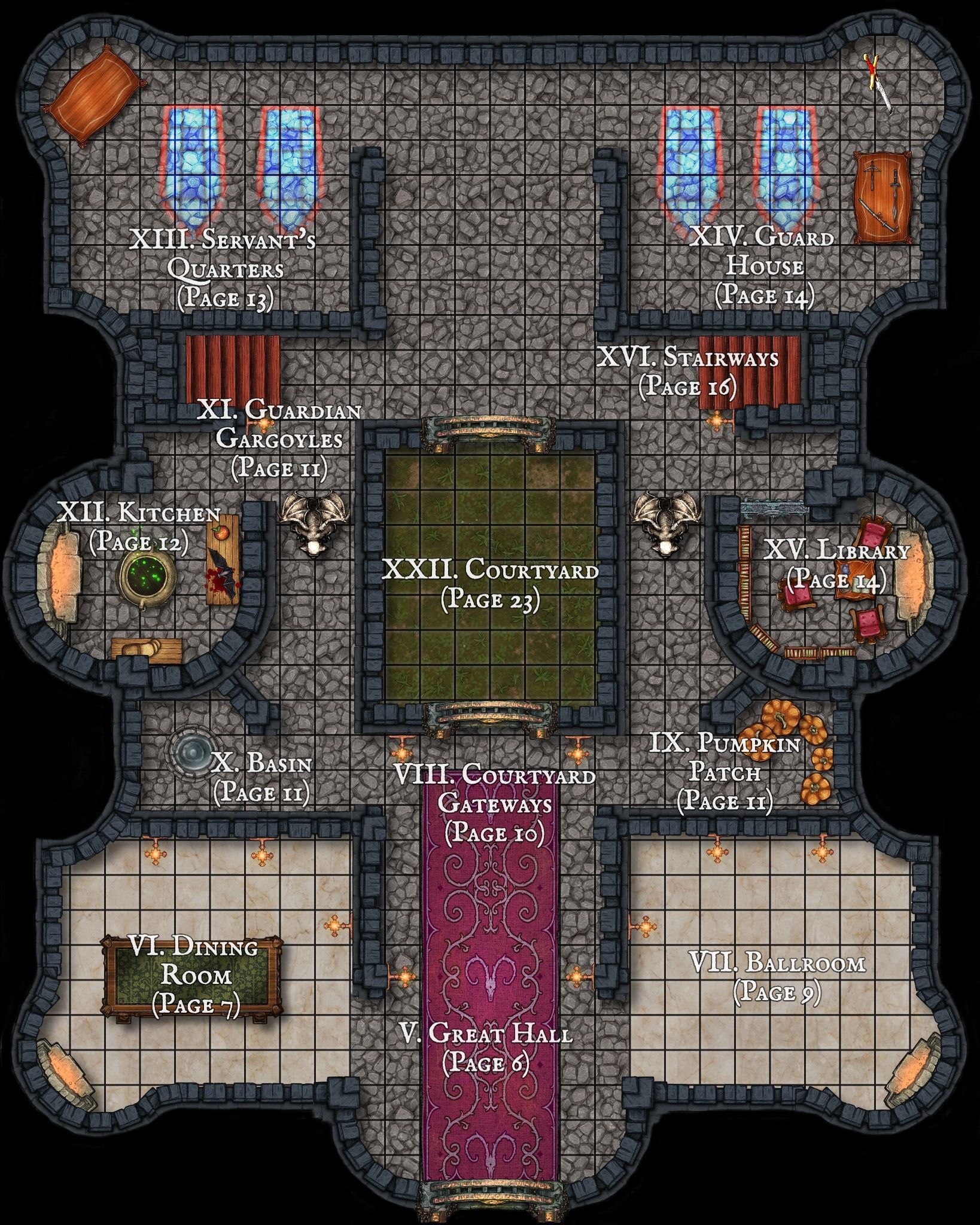 Furiaes Castle - 1st Floor (Game Designer Pages)