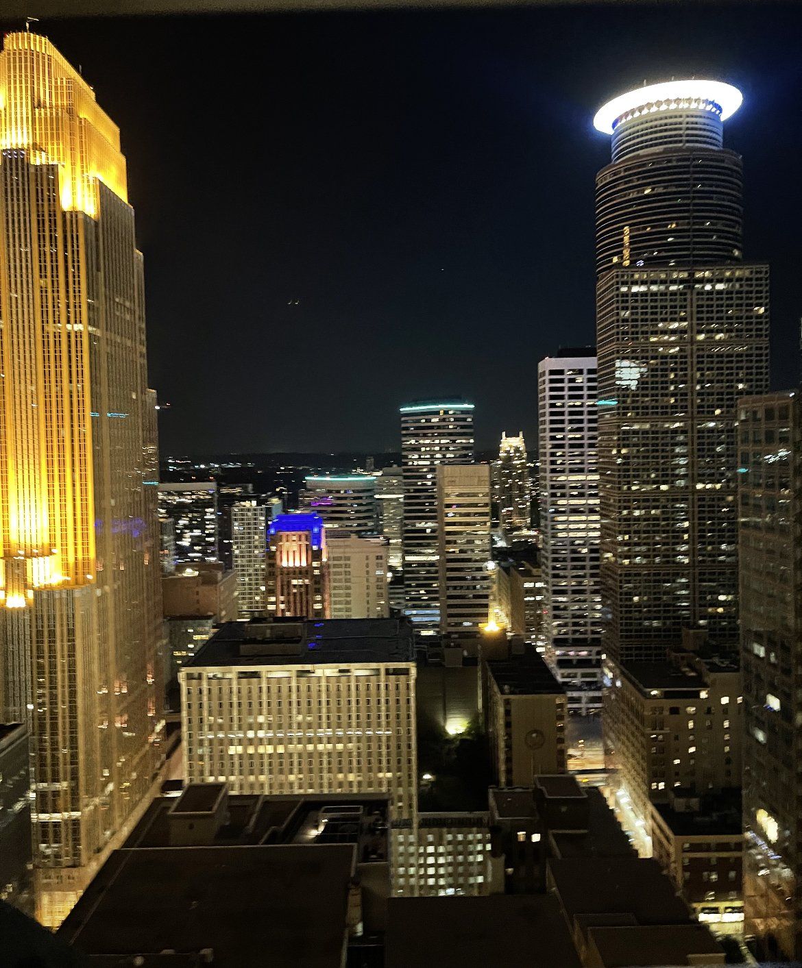 Minneapolis skyscrapers at night