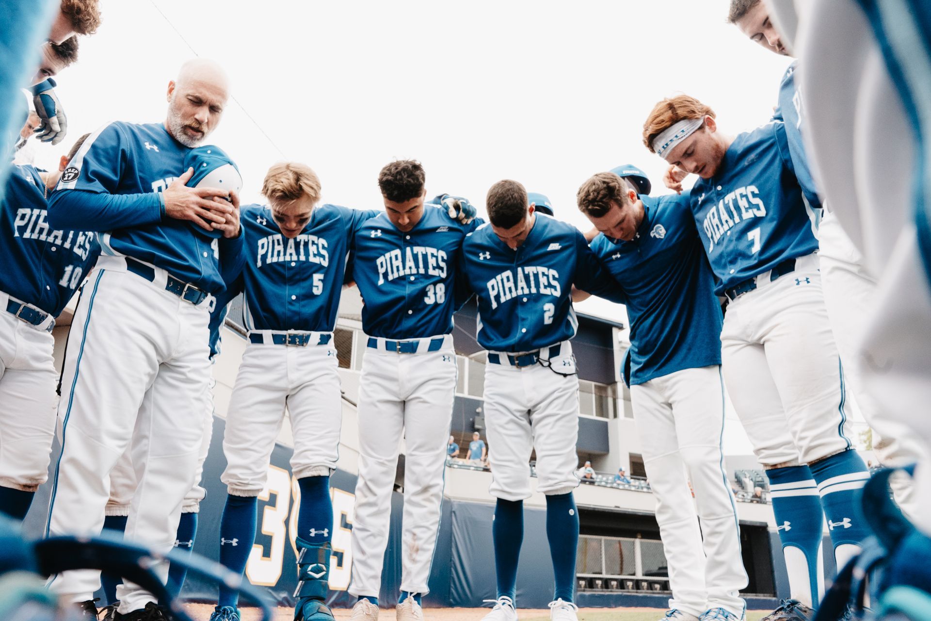 Team prayer.