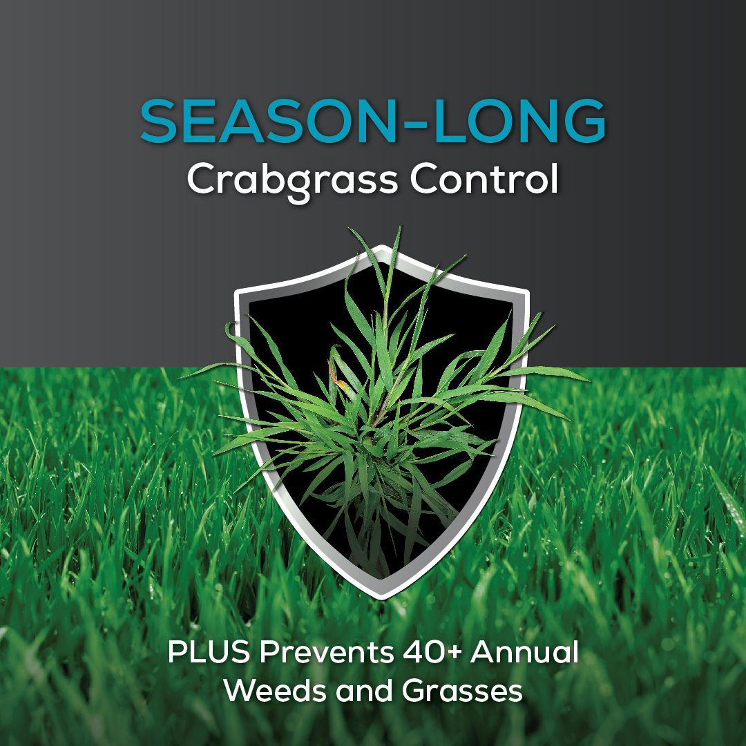 season-long crabgrass control plus prevents 40+ annual weeds and grasses