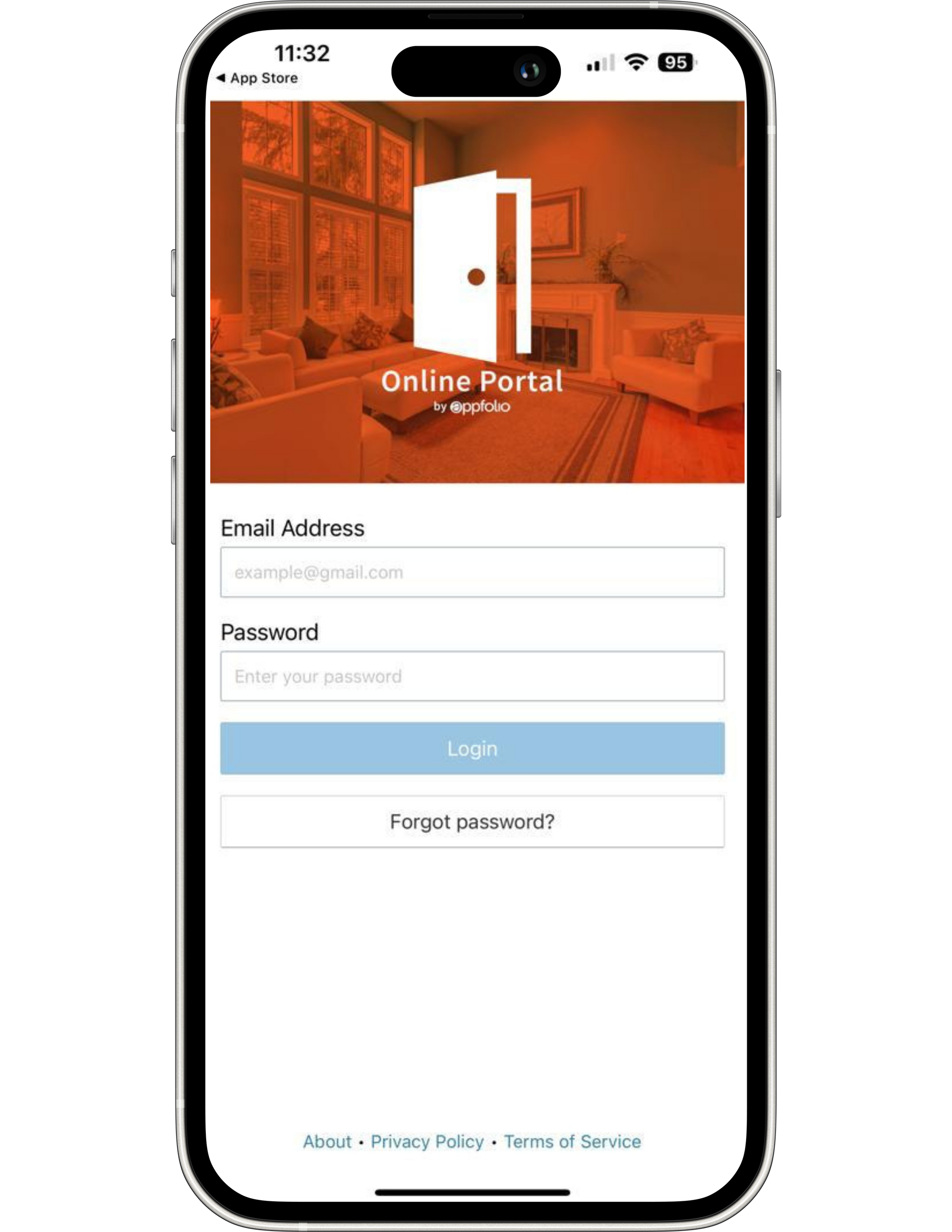 Online Portal app on iPhone